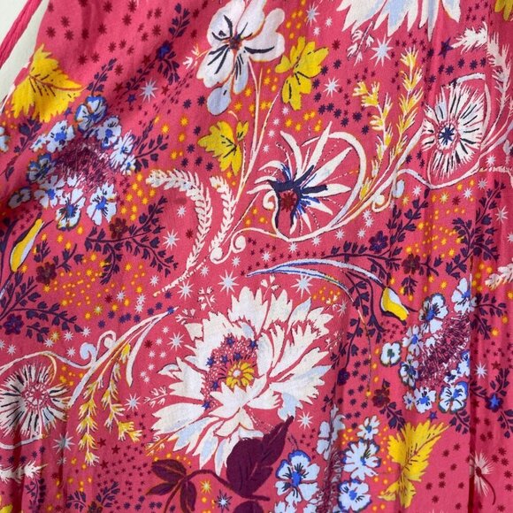 Intimately Free People Women's XS Pink Orange Floral Gown Dress Tie Back! - Picture 2 of 5